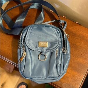 Mini Navy Crossbody Bag with Silver Hardware by Nine West